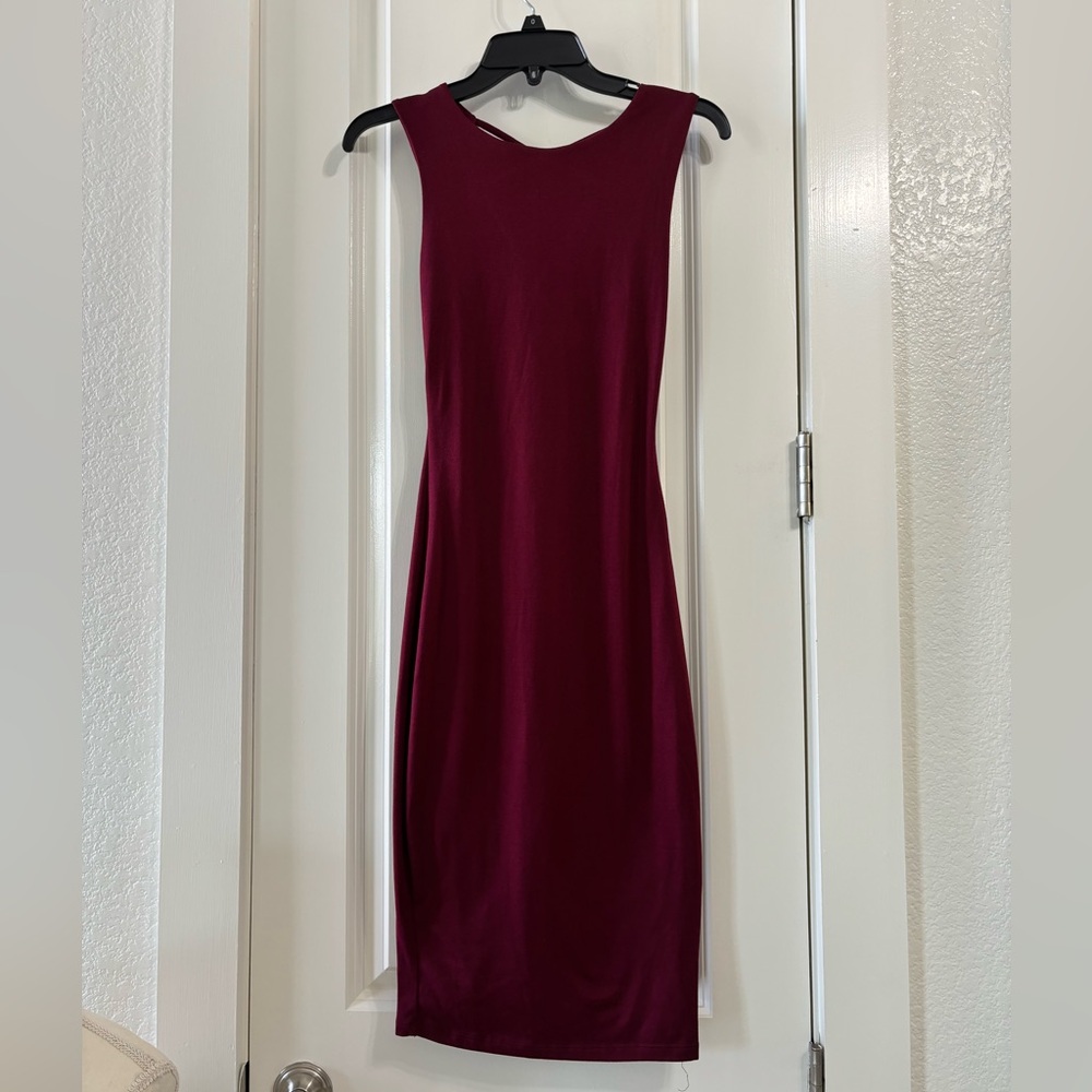 Joe & Elle Rich Burgundy Midi Dress